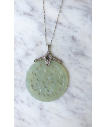 Collier Art Déco diamants et Jade sur le site 