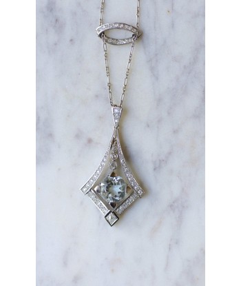 Collier Art Déco Aigue-Marine et diamants Comparez plus de prix