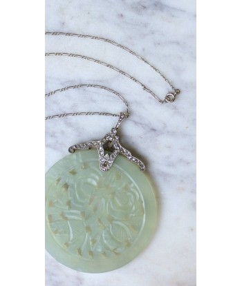 Collier Art Déco diamants et Jade sur le site 