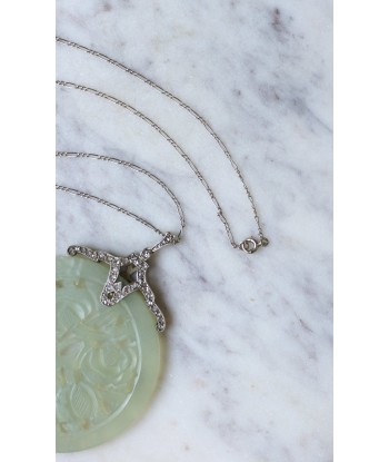 Collier Art Déco diamants et Jade sur le site 