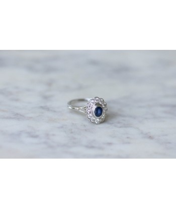 Bague marguerite saphir entourage diamants Venez acheter