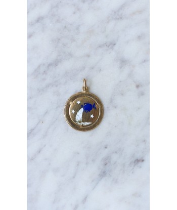 Pendentif médaille astrologique Verseau, or et émail Les magasins à Paris et en Île-de-France