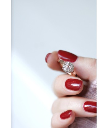 Bague marguerite diamants sur or rose online