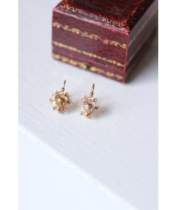 Boucles d'oreilles fleurs dormeuses anciennes en or rose Vous souhaitez 