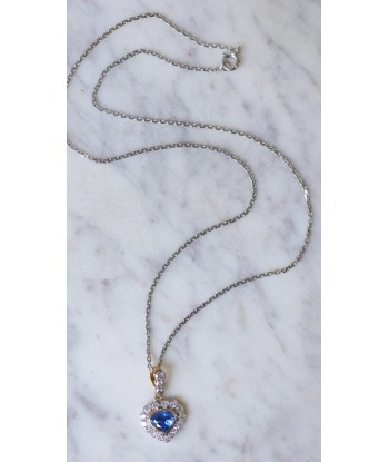 Collier Pendentif Coeur saphir Ceylan et diamants en ligne des produits 