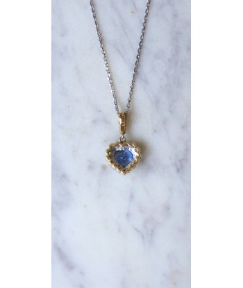 Collier Pendentif Coeur saphir Ceylan et diamants en ligne des produits 