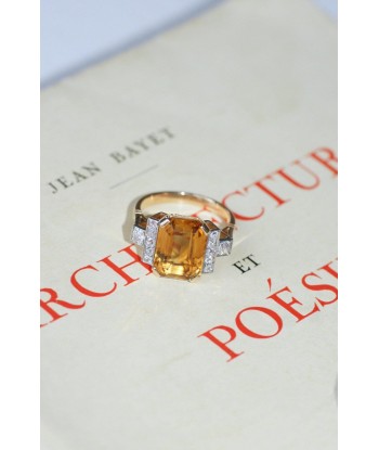 Bague cocktail citrine et diamants en ligne des produits 