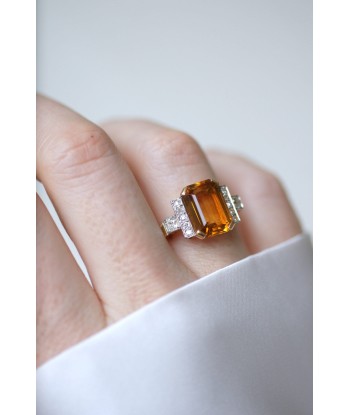 Bague cocktail citrine et diamants en ligne des produits 