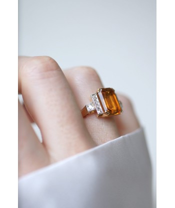 Bague cocktail citrine et diamants en ligne des produits 