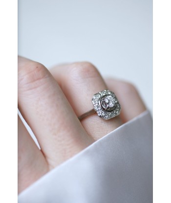 Bague Art Deco carré diamants 50-70% off 