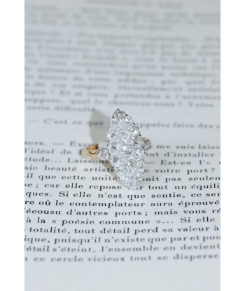 Bague marquise diamants or rose et platine soldes