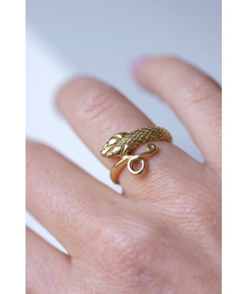 Bague serpent enroulé vintage en or jaune la livraison gratuite