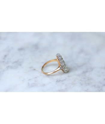 Bague marquise diamants or rose et platine soldes