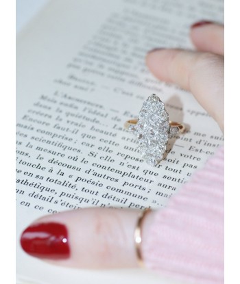 Bague marquise diamants or rose et platine soldes