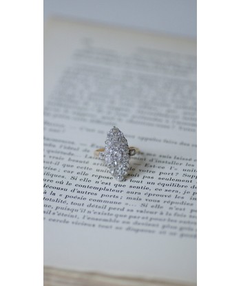 Bague marquise diamants or rose et platine soldes