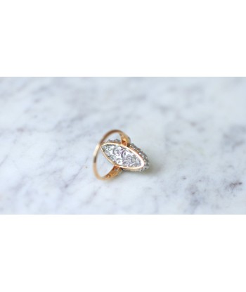 Bague marquise diamants or rose et platine soldes