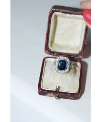 Bague Art Deco Saphir et diamants destockage