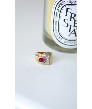 Bague Tank tourmaline rose et diamants en ligne