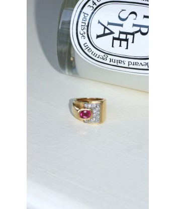 Bague Tank tourmaline rose et diamants en ligne