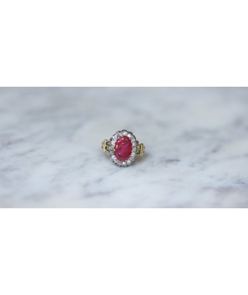 Bague marguerite rubis birman 2.82 Cts diamants 2023