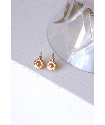 Boucles d'oreilles dormeuses rondes anciennes en or jaune Venez acheter