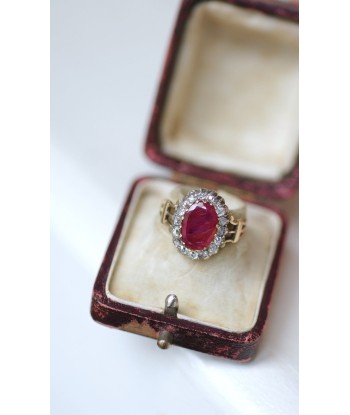 Bague marguerite rubis birman 2.82 Cts diamants 2023