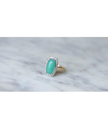 Bague Art Deco Chrysoprase Diamants À commander