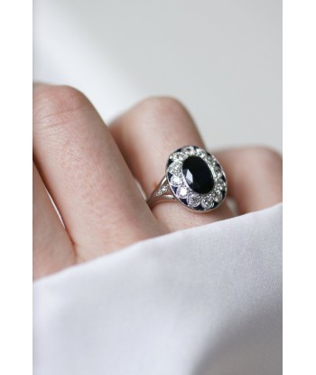 Bague pompadour Art Déco Saphir et Diamants le des métaux précieux