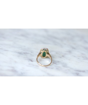 Bague Art Deco Chrysoprase Diamants À commander