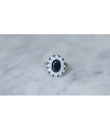 Bague pompadour Art Déco Saphir et Diamants le des métaux précieux