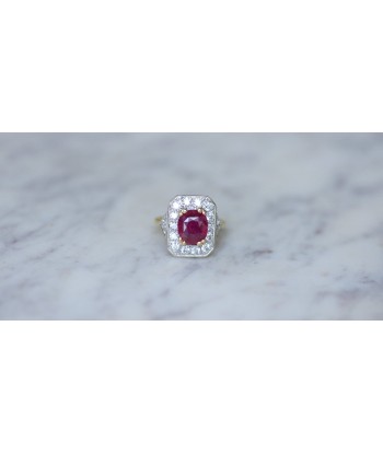 Bague Octogonale Rubis et Diamants les muscles