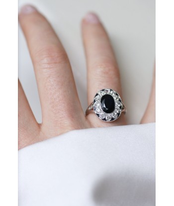 Bague pompadour Art Déco Saphir et Diamants le des métaux précieux