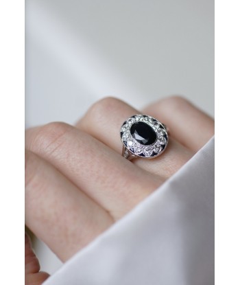 Bague pompadour Art Déco Saphir et Diamants le des métaux précieux