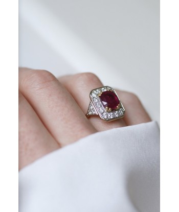 Bague Octogonale Rubis et Diamants les muscles