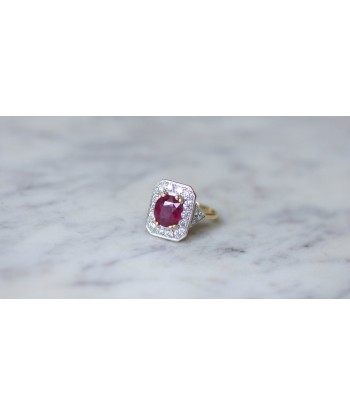 Bague Octogonale Rubis et Diamants les muscles