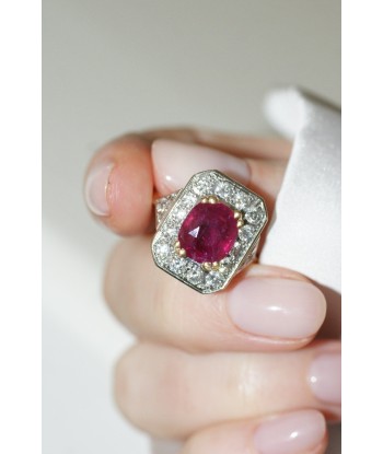 Bague Octogonale Rubis et Diamants les muscles