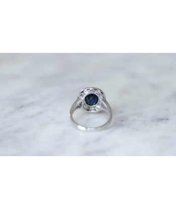 Bague pompadour Art Déco Saphir et Diamants le des métaux précieux