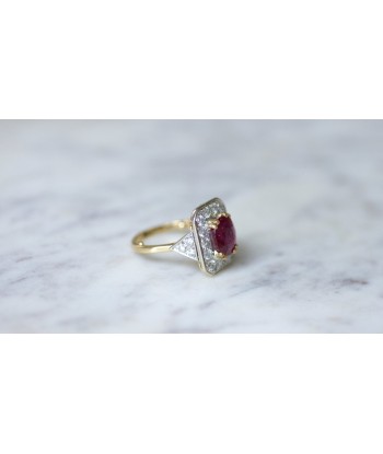 Bague Octogonale Rubis et Diamants les muscles