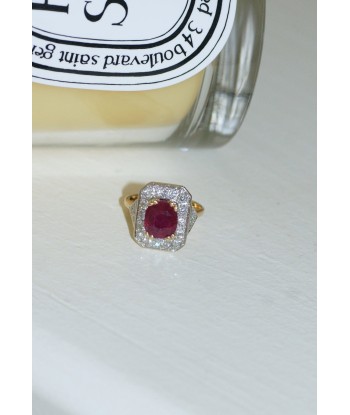 Bague Octogonale Rubis et Diamants les muscles