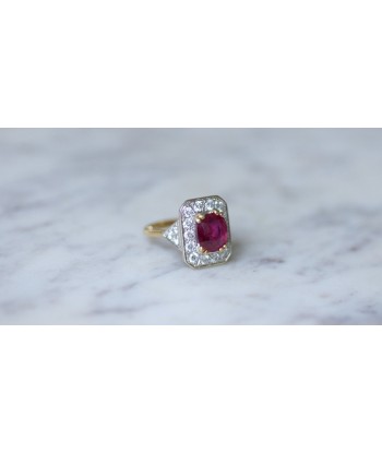 Bague Octogonale Rubis et Diamants les muscles