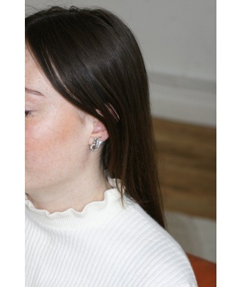 Boucles d'oreilles Retro Diamants or blanc commande en ligne