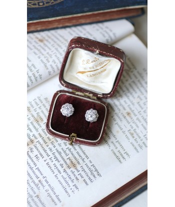 Puces d'oreilles marguerites diamants 2,30 Cts Paris Déstockage Promo