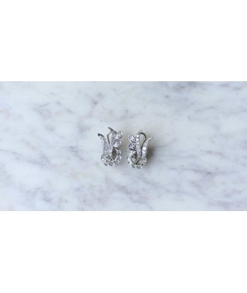 Boucles d'oreilles Retro Diamants or blanc commande en ligne