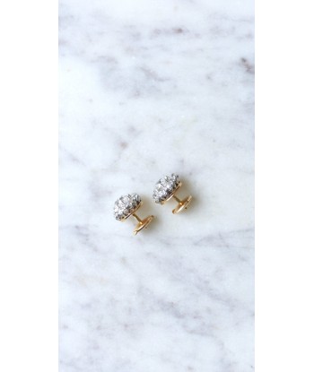 Puces d'oreilles marguerites diamants 2,30 Cts Paris Déstockage Promo