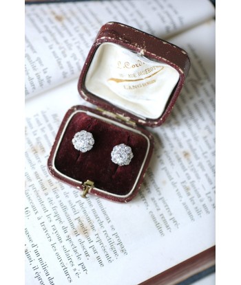 Puces d'oreilles marguerites diamants 2,30 Cts Paris Déstockage Promo