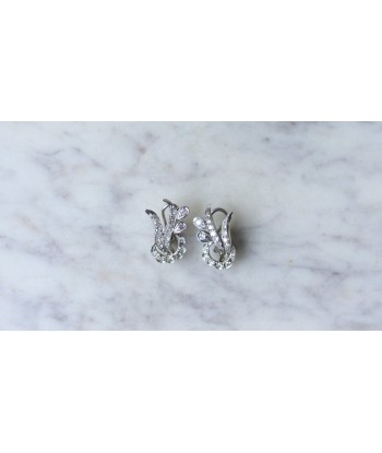 Boucles d'oreilles Retro Diamants or blanc commande en ligne