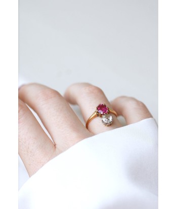 Bague aigrette diamant et tourmaline rose ouvre sa boutique