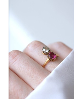 Bague aigrette diamant et tourmaline rose ouvre sa boutique