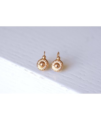 Boucles d'oreilles dormeuses rondes anciennes en or jaune Venez acheter