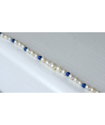 Collier perles de culture et lapis lazuli or jaune acheter en ligne